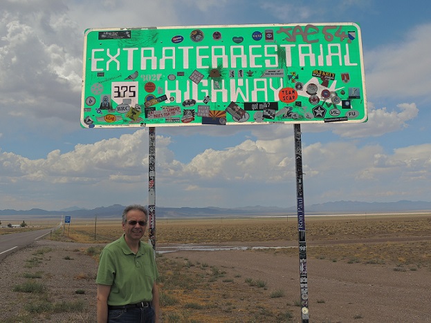 Dave by the Extraterrestrial Highway (Route 375) - dedicated by the Nevada Department of Transportation in April 1996